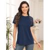 imageAUTOMET Womens Summer Tops Spring Shirts Trendy Vacation Outfits Short Sleeve Business Tshirts Fashion Casual BlousesNavy