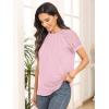 imageAUTOMET Womens Summer Tops Spring Shirts Trendy Vacation Outfits Short Sleeve Business Tshirts Fashion Casual BlousesPink