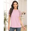 imageAUTOMET Womens Summer Tops Spring Shirts Trendy Vacation Outfits Short Sleeve Business Tshirts Fashion Casual BlousesPink