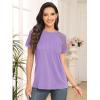 imageAUTOMET Womens Summer Tops Spring Shirts Trendy Vacation Outfits Short Sleeve Business Tshirts Fashion Casual BlousesPurple