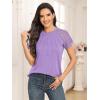 imageAUTOMET Womens Summer Tops Spring Shirts Trendy Vacation Outfits Short Sleeve Business Tshirts Fashion Casual BlousesPurple