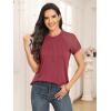 imageAUTOMET Womens Summer Tops Spring Shirts Trendy Vacation Outfits Short Sleeve Business Tshirts Fashion Casual BlousesRust