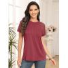 imageAUTOMET Womens Summer Tops Spring Shirts Trendy Vacation Outfits Short Sleeve Business Tshirts Fashion Casual BlousesRust