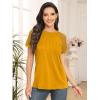 imageAUTOMET Womens Summer Tops Spring Shirts Trendy Vacation Outfits Short Sleeve Business Tshirts Fashion Casual BlousesYellow