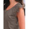 imageAUTOMET Womens Tops Casual Dressy Lace Summer Tee 2025 Cap Sleeve T Shirts Cute Basic Trendy Fashion Spring OutfitsCoffee