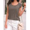 imageAUTOMET Womens Tops Casual Dressy Lace Summer Tee 2025 Cap Sleeve T Shirts Cute Basic Trendy Fashion Spring OutfitsCoffee