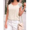 imageAUTOMET Womens Tops Casual Dressy Lace Summer Tee 2025 Cap Sleeve T Shirts Cute Basic Trendy Fashion Spring OutfitsCream