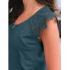 imageAUTOMET Womens Tops Casual Dressy Lace Summer Tee 2025 Cap Sleeve T Shirts Cute Basic Trendy Fashion Spring OutfitsDarkgreen