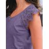 imageAUTOMET Womens Tops Casual Dressy Lace Summer Tee 2025 Cap Sleeve T Shirts Cute Basic Trendy Fashion Spring OutfitsGreypurple