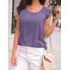 imageAUTOMET Womens Tops Casual Dressy Lace Summer Tee 2025 Cap Sleeve T Shirts Cute Basic Trendy Fashion Spring OutfitsGreypurple