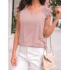 imageAUTOMET Womens Tops Casual Dressy Lace Summer Tee 2025 Cap Sleeve T Shirts Cute Basic Trendy Fashion Spring OutfitsPink