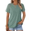 imageAUTOMET Short Sleeve Shirts for Women Eyelet Embroidery Summer Dressy Tops 2025 Trendy Lace Casual TShirts Work OutfitsSage