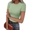 imageAUTOMET Womens Short Sleeve T Shirts Summer Crop Tops 2025 Going Out Basic Cute Tee Y2k Fitted Workout ClothesLightgreen