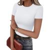 imageAUTOMET Womens Short Sleeve T Shirts Summer Crop Tops 2025 Going Out Basic Cute Tee Y2k Fitted Workout ClothesWhite