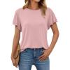 imageAUTOMET Womens Short Sleeve TShirts Dressy Casual Basic Ruffle Cute Summer Tops 2025 Spring Fashion ClothesPink