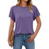 imageAUTOMET Womens Short Sleeve TShirts Dressy Casual Basic Ruffle Cute Summer Tops 2025 Spring Fashion ClothesPurple