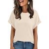 imageAUTOMET Womens Summer Tops Short Sleeve TShirts Business Casual Fashion Clothes 2025 Waffle Blouses Loose Fit OutfitsApricot