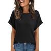 imageAUTOMET Womens Summer Tops Short Sleeve TShirts Business Casual Fashion Clothes 2025 Waffle Blouses Loose Fit OutfitsBlack