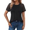imageAUTOMET Womens Summer Tops Spring Shirts Trendy Vacation Outfits Short Sleeve Business Tshirts Fashion Casual BlousesBlack