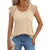 imageAUTOMET Womens Tops Casual Dressy Lace Summer Tee 2025 Cap Sleeve T Shirts Cute Basic Trendy Fashion Spring OutfitsYellow