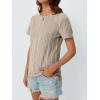 imageAUTOMET Short Sleeve Shirts for Women Summer Dressy Tops 2025 Trendy Crewneck Textured Top Casual TShirts Work OutfitsHeather Apricot