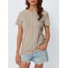 imageAUTOMET Short Sleeve Shirts for Women Summer Dressy Tops 2025 Trendy Crewneck Textured Top Casual TShirts Work OutfitsHeather Apricot