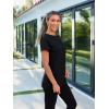 imageAUTOMET Summer Tops Women Spring Short Sleeve Shirts Beach Vacation Outfits Plus Size Workout Tshirts Casual Clothes 202502black