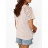 imageAUTOMET Womens Short Sleeve Sweater Crewneck Business Tops Dressy Casual Shirts Trendy Tunic Summer Clothes 2025Apricot