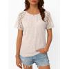 imageAUTOMET Womens Short Sleeve Sweater Crewneck Business Tops Dressy Casual Shirts Trendy Tunic Summer Clothes 2025Apricot