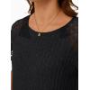 imageAUTOMET Womens Short Sleeve Sweater Crewneck Business Tops Dressy Casual Shirts Trendy Tunic Summer Clothes 2025Black