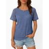 imageAUTOMET Womens Short Sleeve Sweater Crewneck Business Tops Dressy Casual Shirts Trendy Tunic Summer Clothes 2025Blue