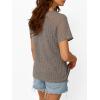 imageAUTOMET Womens Short Sleeve Sweater Crewneck Business Tops Dressy Casual Shirts Trendy Tunic Summer Clothes 2025Coffee