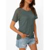 imageAUTOMET Womens Short Sleeve Sweater Crewneck Business Tops Dressy Casual Shirts Trendy Tunic Summer Clothes 2025Green