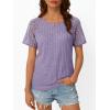 imageAUTOMET Womens Short Sleeve Sweater Crewneck Business Tops Dressy Casual Shirts Trendy Tunic Summer Clothes 2025Purple