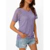 imageAUTOMET Womens Short Sleeve Sweater Crewneck Business Tops Dressy Casual Shirts Trendy Tunic Summer Clothes 2025Purple