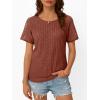 imageAUTOMET Womens Short Sleeve Sweater Crewneck Business Tops Dressy Casual Shirts Trendy Tunic Summer Clothes 2025Rust