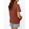 imageAUTOMET Womens Short Sleeve Sweater Crewneck Business Tops Dressy Casual Shirts Trendy Tunic Summer Clothes 2025Rust