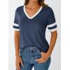 imageAUTOMET Womens Short Sleeve V Neck T Shirts Trendy Casual Spring Tops Summer Fashion Tees Basic ClothesBlue