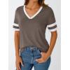imageAUTOMET Womens Short Sleeve V Neck T Shirts Trendy Casual Spring Tops Summer Fashion Tees Basic ClothesCoffeegrey