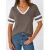 imageAUTOMET Womens Short Sleeve V Neck T Shirts Trendy Casual Spring Tops Summer Fashion Tees Basic ClothesCoffeegrey