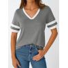 imageAUTOMET Womens Short Sleeve V Neck T Shirts Trendy Casual Spring Tops Summer Fashion Tees Basic ClothesGrey
