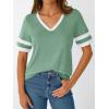 imageAUTOMET Womens Short Sleeve V Neck T Shirts Trendy Casual Spring Tops Summer Fashion Tees Basic ClothesLgreen