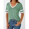 imageAUTOMET Womens Short Sleeve V Neck T Shirts Trendy Casual Spring Tops Summer Fashion Tees Basic ClothesLgreen