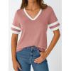imageAUTOMET Womens Short Sleeve V Neck T Shirts Trendy Casual Spring Tops Summer Fashion Tees Basic ClothesPink