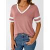 imageAUTOMET Womens Short Sleeve V Neck T Shirts Trendy Casual Spring Tops Summer Fashion Tees Basic ClothesPink