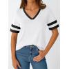 imageAUTOMET Womens Short Sleeve V Neck T Shirts Trendy Casual Spring Tops Summer Fashion Tees Basic ClothesWhite