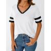 imageAUTOMET Womens Short Sleeve V Neck T Shirts Trendy Casual Spring Tops Summer Fashion Tees Basic ClothesWhite