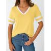 imageAUTOMET Womens Short Sleeve V Neck T Shirts Trendy Casual Spring Tops Summer Fashion Tees Basic ClothesYellow