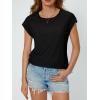 imageAUTOMET Womens Summer Tops 2025 Eyelet Embroidery Vacation Cap Sleeve Shirt Casual Loose Fit Fashion Tunic TeeBlack