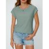 imageAUTOMET Womens Summer Tops 2025 Eyelet Embroidery Vacation Cap Sleeve Shirt Casual Loose Fit Fashion Tunic TeeGreen